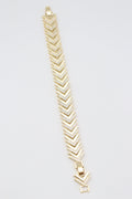 Roselle Kadın Zirkon Taşlı  Gold Renk Zincir Detaylı Bileklik (17+3cm)