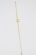 Vela Kadın  Zirkon Taşlı Gold Renk Zincir Detaylı Bileklik (17+2cm)