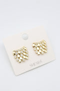 Zena Gold  Zirkon Taşlı Kadın Altın Gold Çelik Küpe 18mm