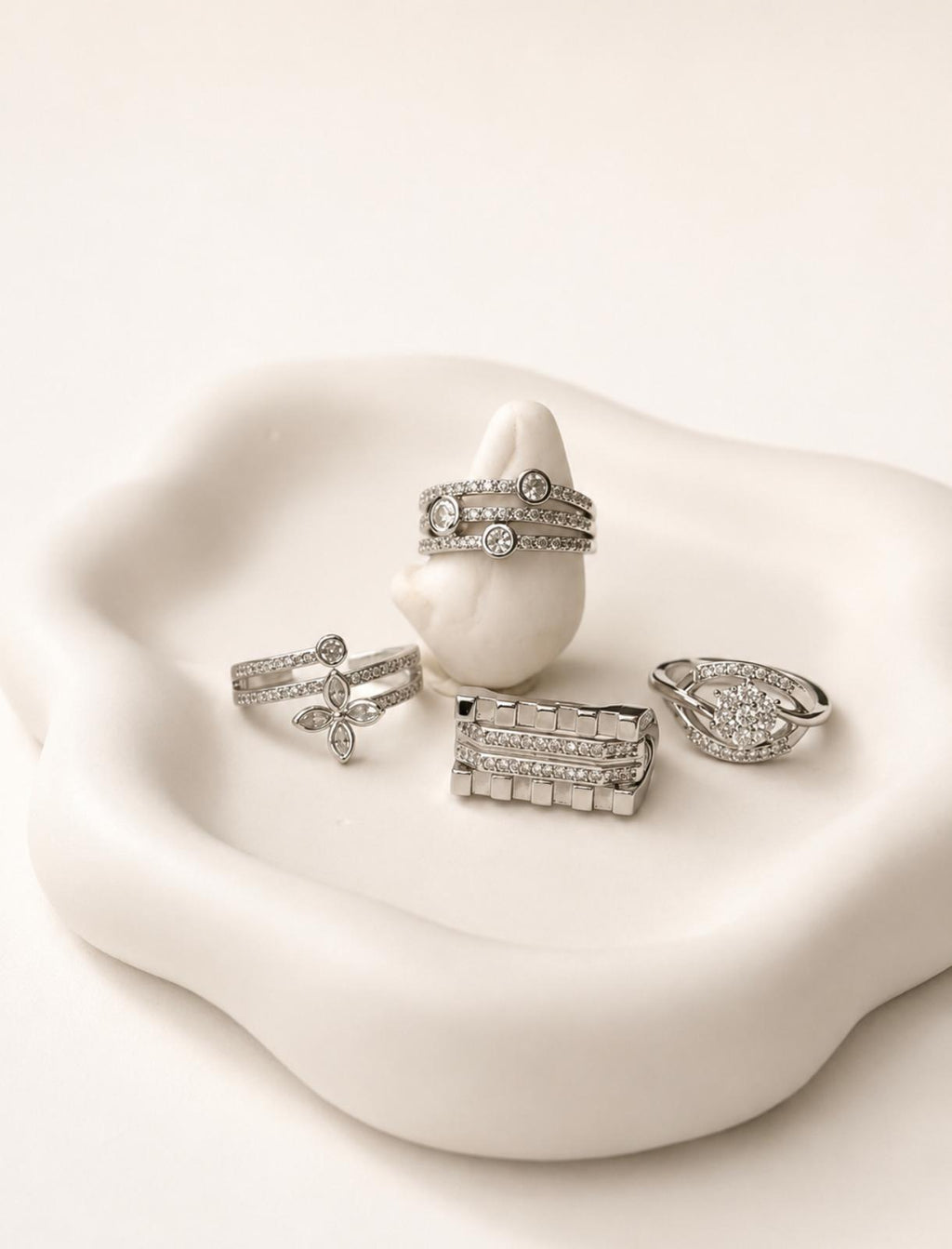 Silver Yüzük Set