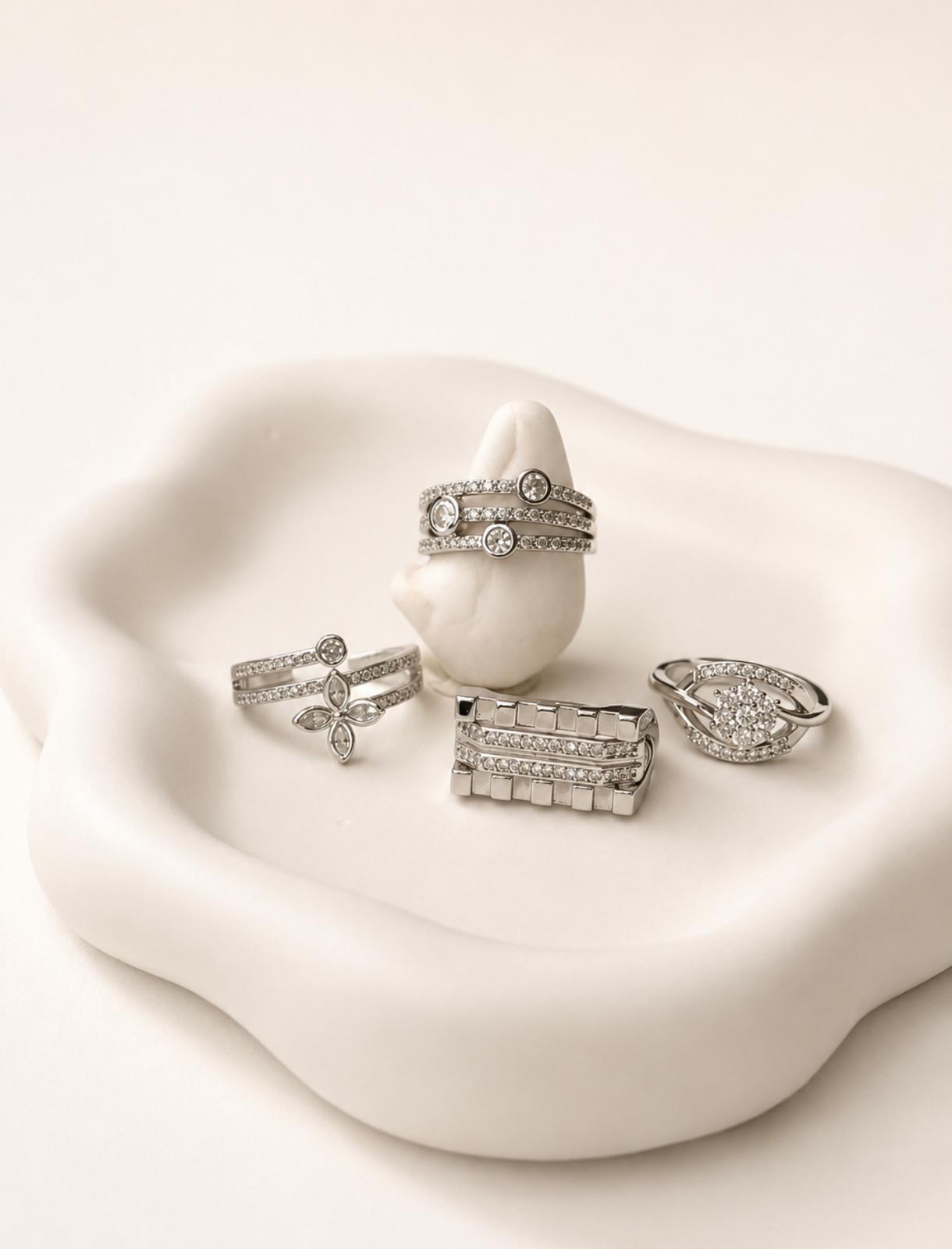 Silver Yüzük Set