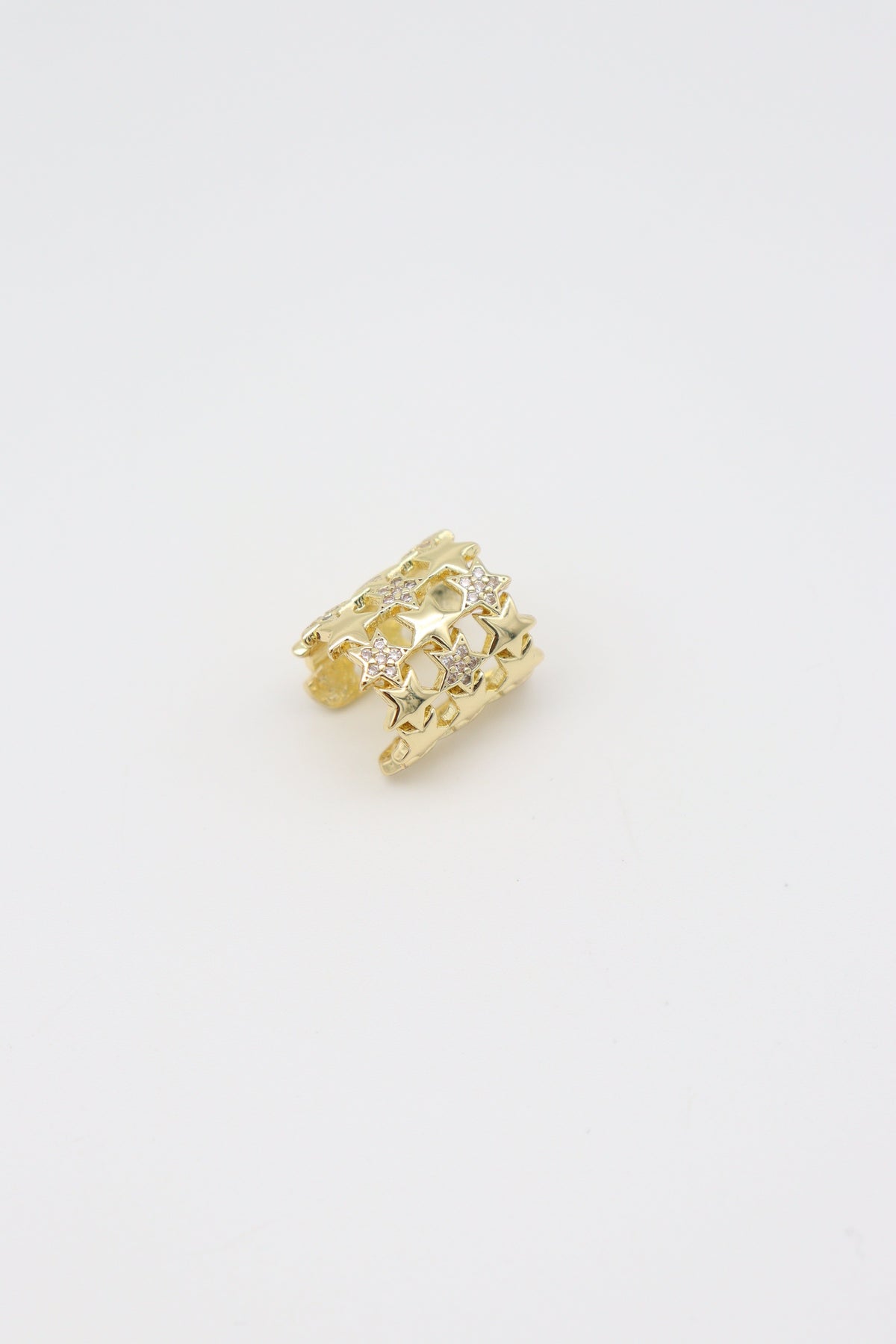 Star Zirkon Taşlı Kadın Altın Gold Earcuff Küpe