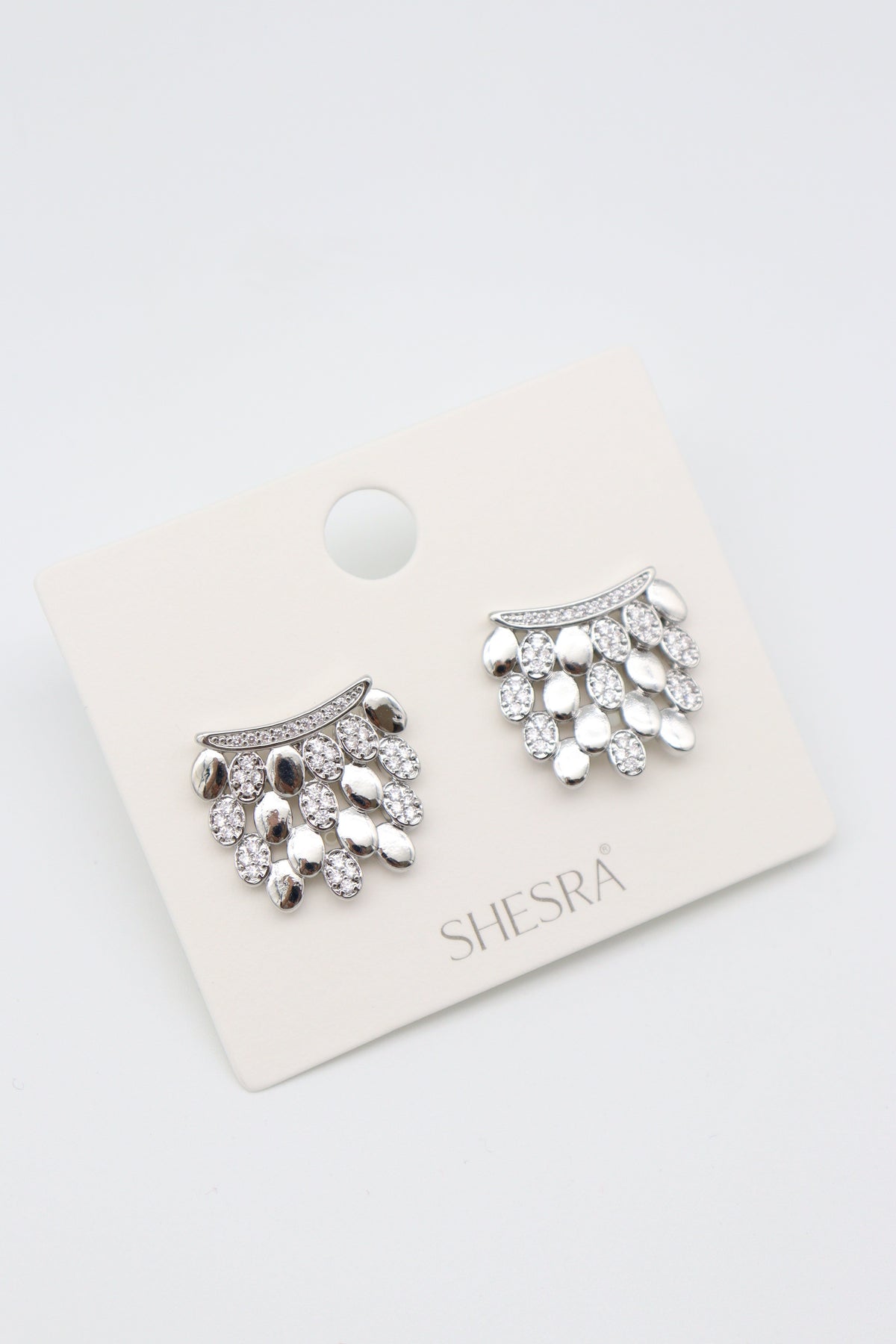 Zena Silver Zirkon Taşlı Kadın Altın Gold Çelik Küpe 18mm